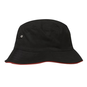 4223 Heavy Brushed Cotton Bucket Hat With Sandwich Trim